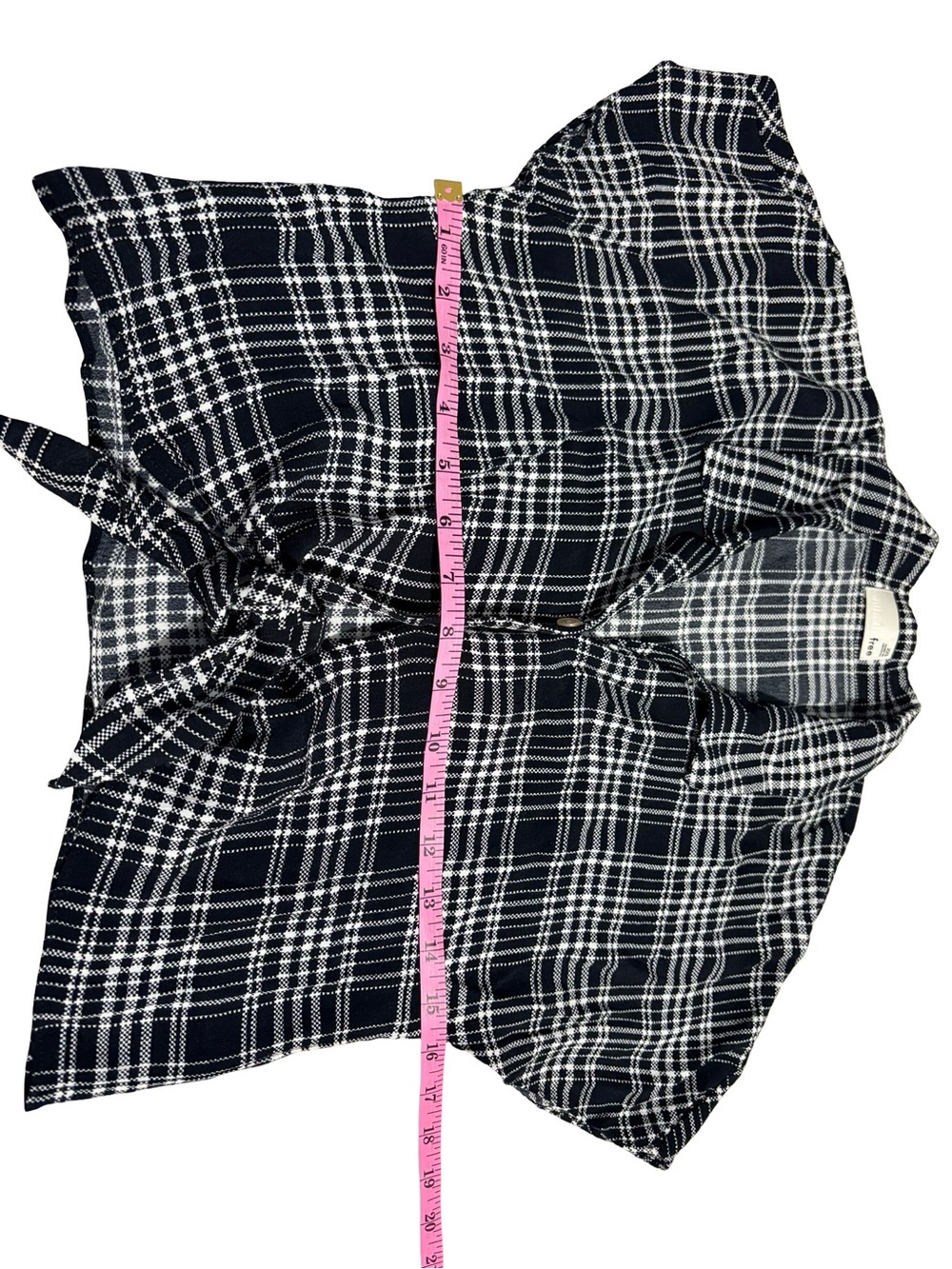 Aritzia Wilfred Free Plaid Tie Front Crop Blouse XXS - Picture 10 of 10